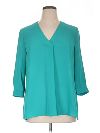 Pre-owned Rose + Olive 3/4 Sleeve Blouse In Blue
