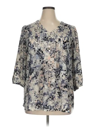 Pre-owned Rose + Olive 3/4 Sleeve Blouse In Gray