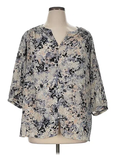 Pre-owned Rose + Olive 3/4 Sleeve Blouse In Gray