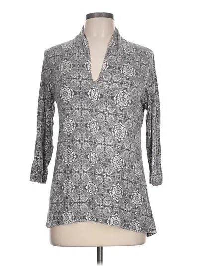 Pre-owned Rose + Olive 3/4 Sleeve Blouse In Gray