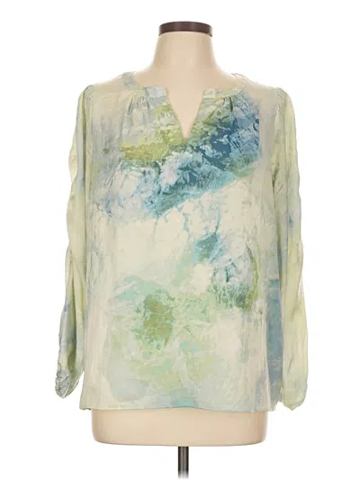 Pre-owned Rose + Olive 3/4 Sleeve Blouse In Green