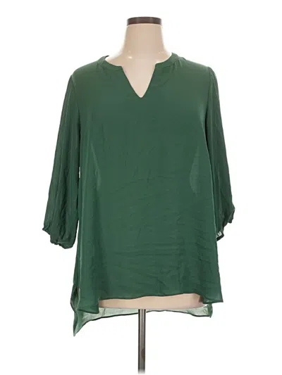 Pre-owned Rose + Olive 3/4 Sleeve Blouse In Green