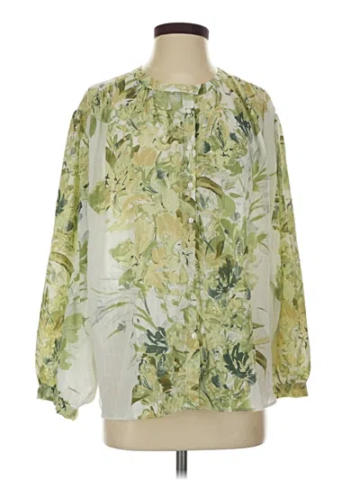 Pre-owned Rose + Olive 3/4 Sleeve Blouse In Green