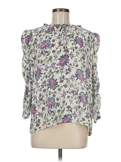 Pre-owned Rose + Olive 3/4 Sleeve Blouse In Ivory