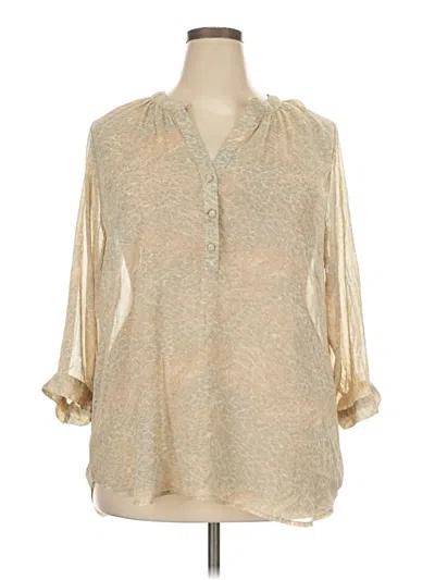 Pre-owned Rose + Olive 3/4 Sleeve Blouse In Ivory