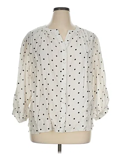 Pre-owned Rose + Olive 3/4 Sleeve Blouse In Ivory
