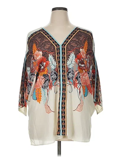 Pre-owned Rose + Olive 3/4 Sleeve Blouse In Ivory
