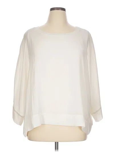 Pre-owned Rose + Olive 3/4 Sleeve Blouse In Ivory