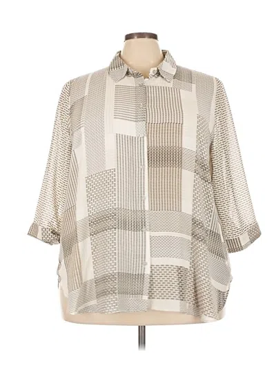 Pre-owned Rose + Olive 3/4 Sleeve Blouse In Ivory