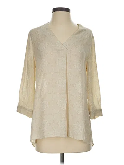Pre-owned Rose + Olive 3/4 Sleeve Blouse In Ivory