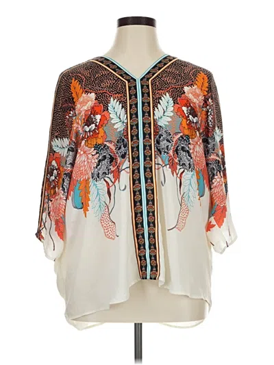 Pre-owned Rose + Olive 3/4 Sleeve Blouse In Ivory