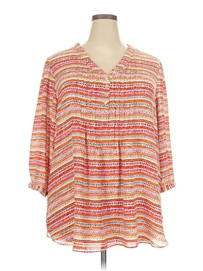 Pre-owned Rose + Olive 3/4 Sleeve Blouse In Orange