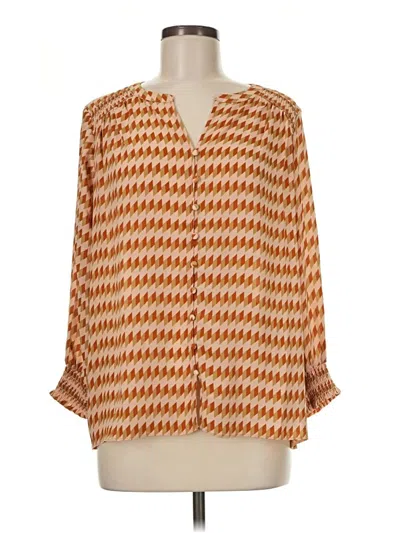Pre-owned Rose + Olive 3/4 Sleeve Blouse In Orange