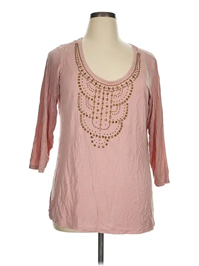 Pre-owned Rose + Olive 3/4 Sleeve Blouse In Pink