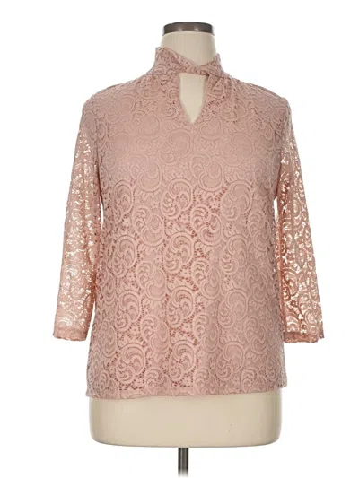 Pre-owned Rose + Olive 3/4 Sleeve Blouse In Pink