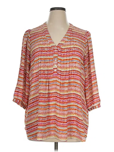 Pre-owned Rose + Olive 3/4 Sleeve Blouse In Pink