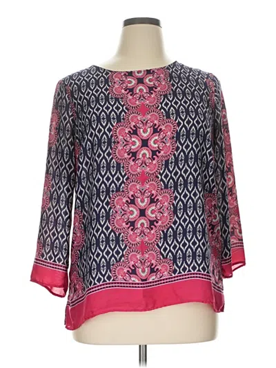 Pre-owned Rose + Olive 3/4 Sleeve Blouse In Pink