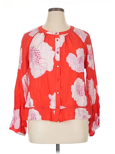 Pre-owned Rose + Olive 3/4 Sleeve Blouse In Red