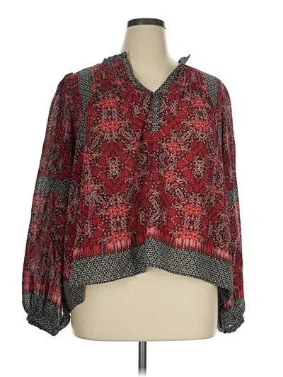 Pre-owned Rose + Olive 3/4 Sleeve Blouse In Red