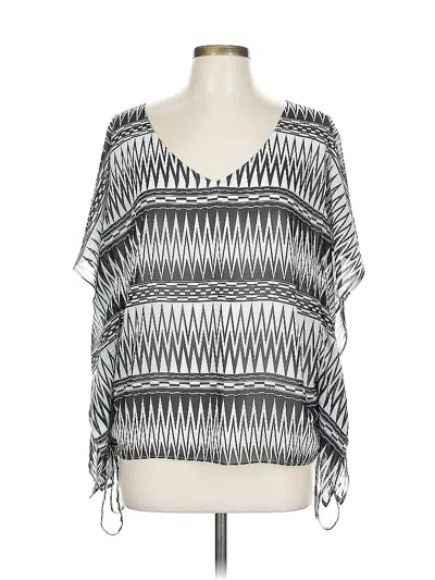 Pre-owned Rose + Olive 3/4 Sleeve Blouse In Silver