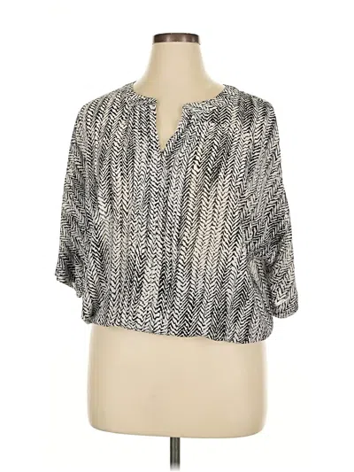 Pre-owned Rose + Olive 3/4 Sleeve Blouse In Silver