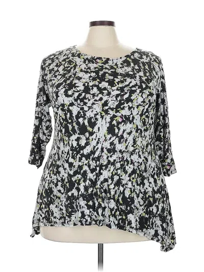 Pre-owned Rose + Olive 3/4 Sleeve Blouse In Silver