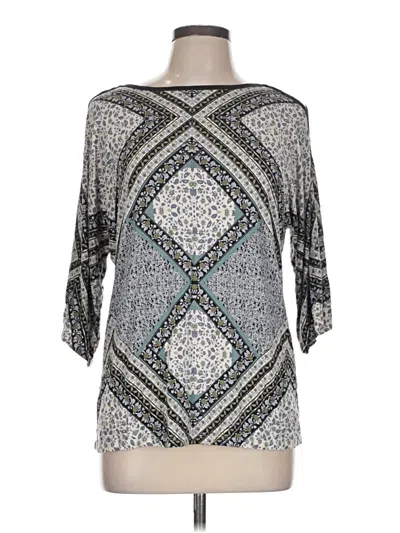 Pre-owned Rose + Olive 3/4 Sleeve Blouse In Silver