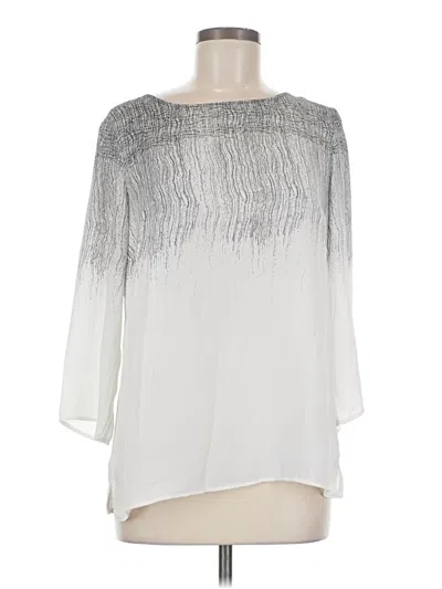 Pre-owned Rose + Olive 3/4 Sleeve Blouse In Silver