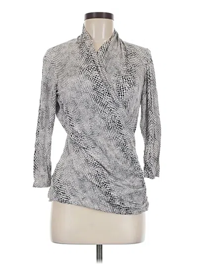 Pre-owned Rose + Olive 3/4 Sleeve Blouse In Silver