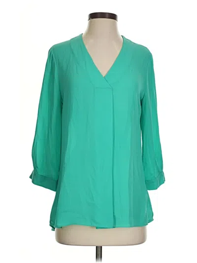 Pre-owned Rose + Olive 3/4 Sleeve Blouse In Teal