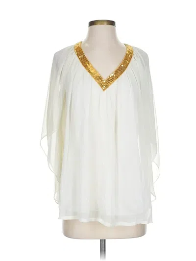 Pre-owned Rose + Olive 3/4 Sleeve Blouse In White