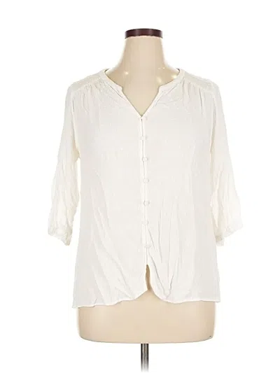 Pre-owned Rose + Olive 3/4 Sleeve Blouse In White