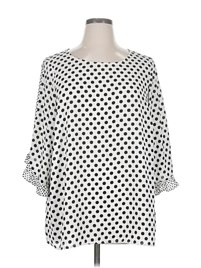 Pre-owned Rose + Olive 3/4 Sleeve Blouse In White