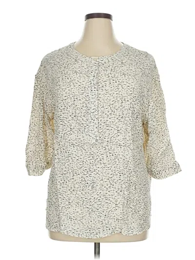 Pre-owned Rose + Olive 3/4 Sleeve Blouse In White