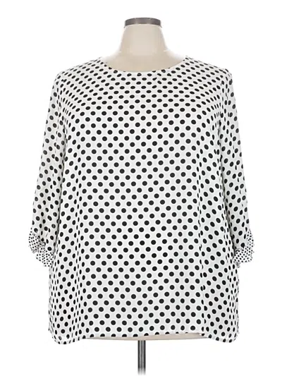 Pre-owned Rose + Olive 3/4 Sleeve Blouse In White