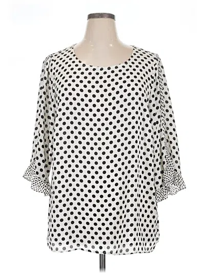 Pre-owned Rose + Olive 3/4 Sleeve Blouse In White