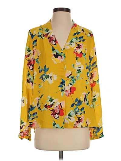 Pre-owned Rose + Olive 3/4 Sleeve Blouse In Yellow