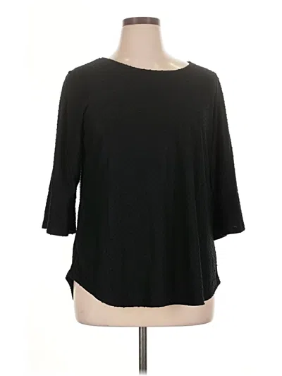 Pre-owned Rose + Olive 3/4 Sleeve Top Black Boatneck Tops
