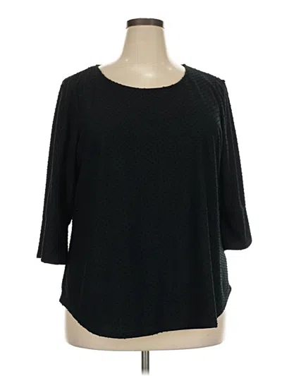 Pre-owned Rose + Olive 3/4 Sleeve Top Black Boatneck Tops