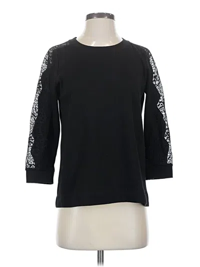 Pre-owned Rose + Olive 3/4 Sleeve Top Black Crew Neck Tops