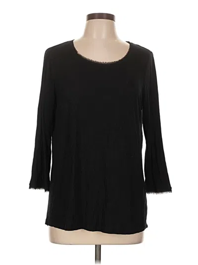 Pre-owned Rose + Olive 3/4 Sleeve Top Black Scoop Neck Tops
