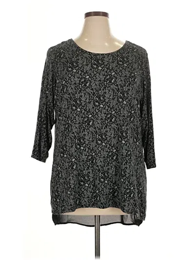 Pre-owned Rose + Olive 3/4 Sleeve Top Gray Boatneck Tops