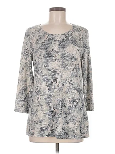 Pre-owned Rose + Olive 3/4 Sleeve Top Gray Boatneck Tops