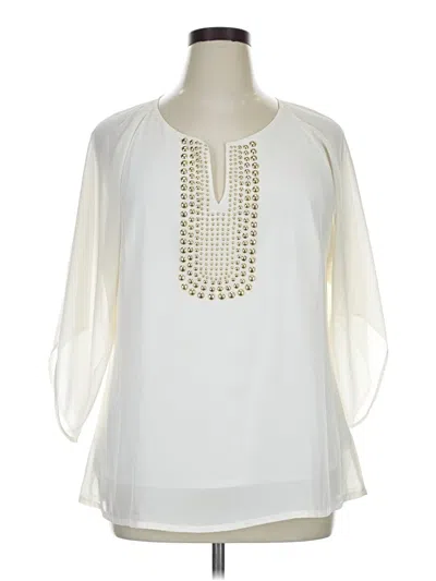 Pre-owned Rose + Olive 3/4 Sleeve T-shirt In Ivory
