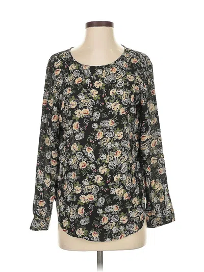 Pre-owned Rose + Olive Long Sleeve Blouse In Black