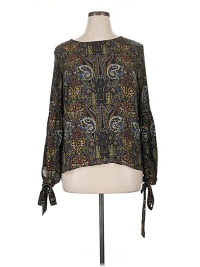 Pre-owned Rose + Olive Long Sleeve Blouse In Black
