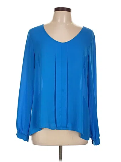 Pre-owned Rose + Olive Long Sleeve Blouse In Blue