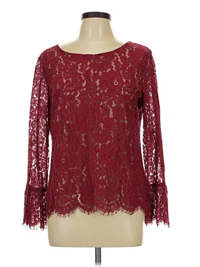 Pre-owned Rose + Olive Long Sleeve Blouse In Burgundy