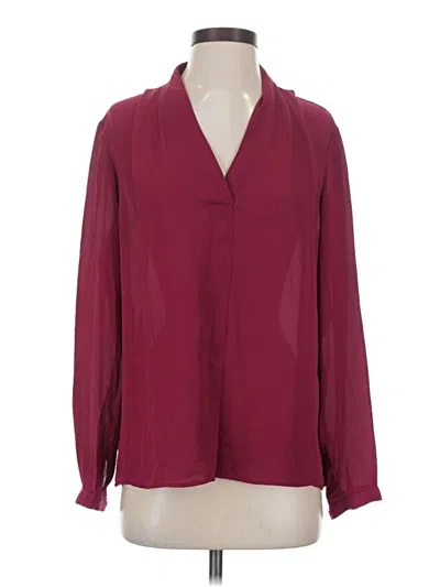 Pre-owned Rose + Olive Long Sleeve Blouse In Burgundy