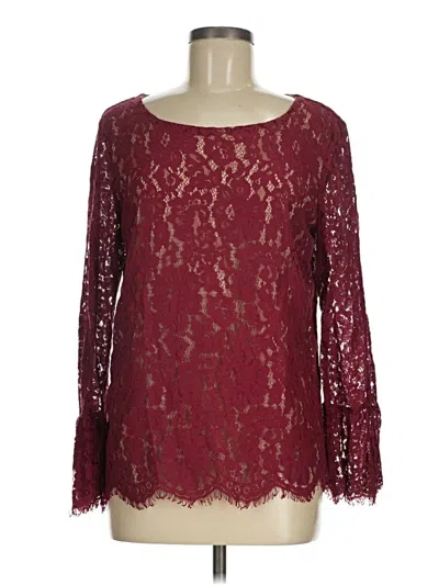 Pre-owned Rose + Olive Long Sleeve Blouse In Burgundy